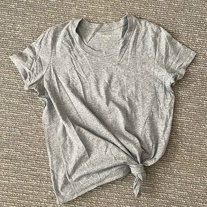 Grey knotted T shirt
